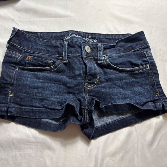 Size 4 Denim Lot 2 Pair Jeans 1 Shorts  Dark Wash Skinny High Rise Bundle BL - Picture 2 of 16